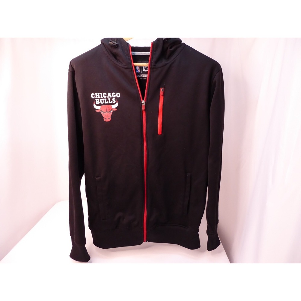 NBA Chicago Bulls Full Zip Jacket Sweatshirt Hoodie Drawstring Size M
